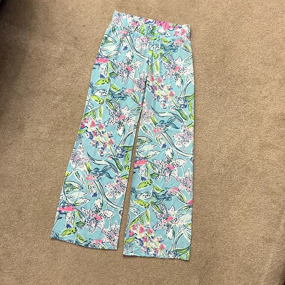 Lilly Pulitzer Women´s Coastal Bal Harbour Palazzo Bali Blue Pants Size XS - Picture 3 of 13